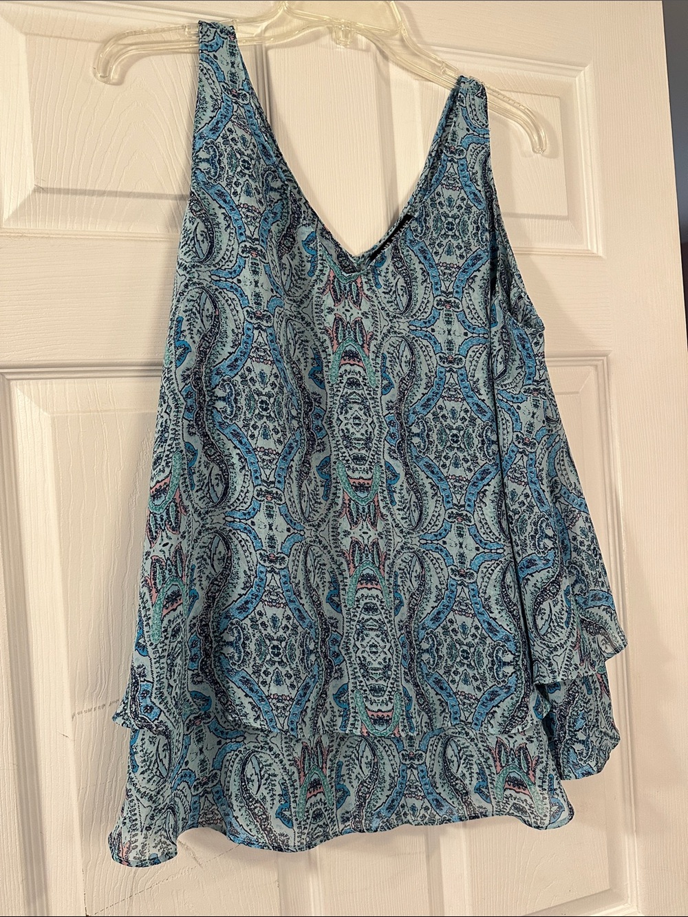 Lane Bryant Blue Paisley V-Neck Camisole